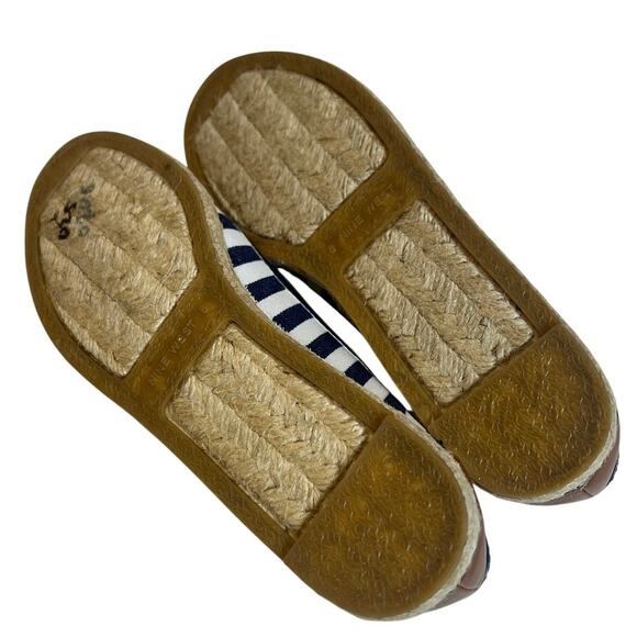 NIB Nine West Flat Espadrilles / Navy & White Striped - 8 - Picture 7 of 10
